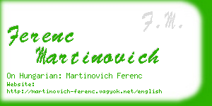 ferenc martinovich business card